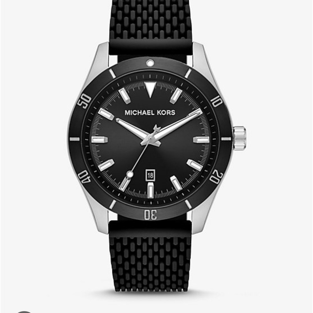 Michael Kors Layton Black and Silver Watch MK8819
